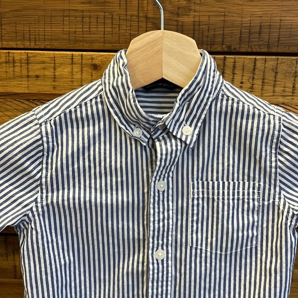 JANIE & JACK BOY STRIPED POPLIN SHIRT - Picture 2 of 5
